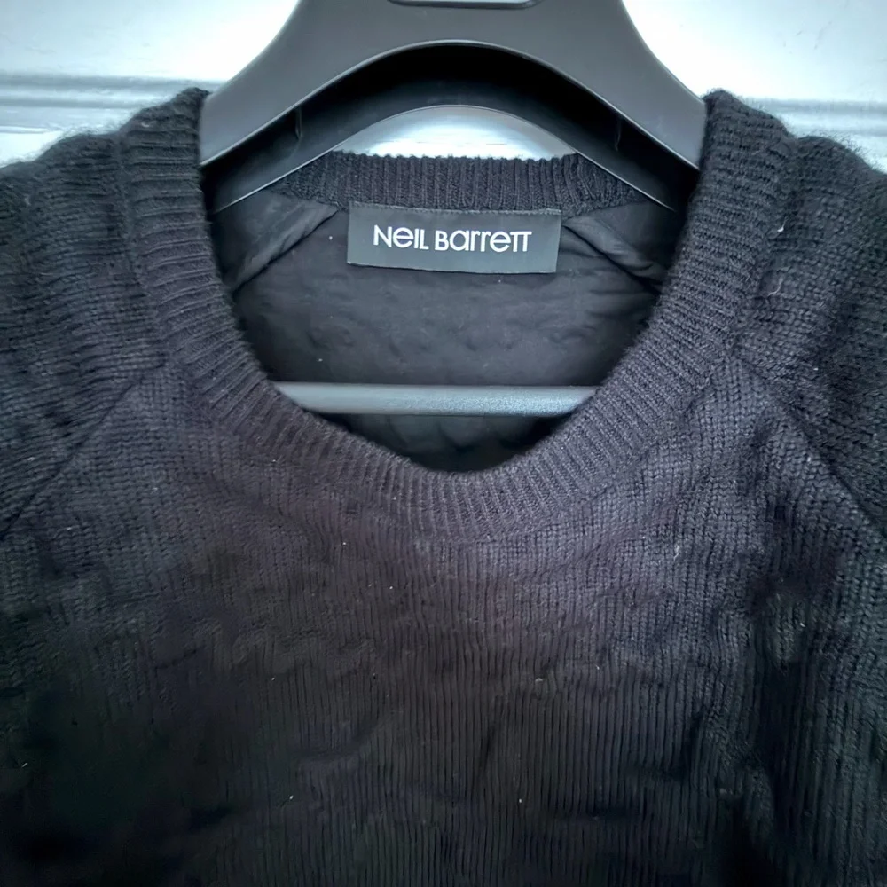 Neil Barrett Textured Black Crewneck Sweater - Picture 3 of 7